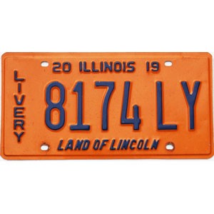 2019 Illinois Livery License Plate #8174