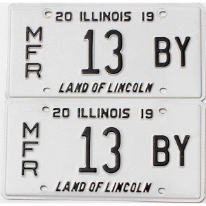 2019 Illinois Manufacturer License Plates Pair #13BY