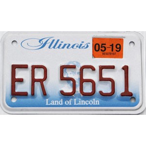 2019 Illinois Motorcycle License Plate #ER5651