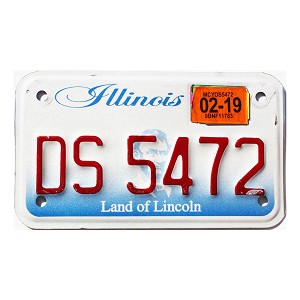 2019 Illinois Motorcycle License Plate #DS5472