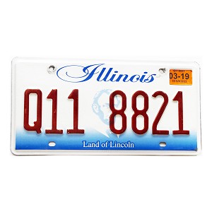 2019 Illinois License Plate #Q118821