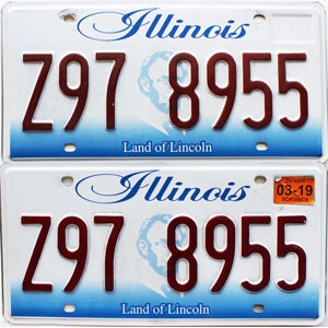 2019 Illinois License Plates Pair #Z978955