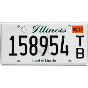 2019 Illinois Trailer License Plate #158954