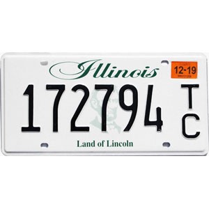 2019 Illinois Trailer License Plate #172794