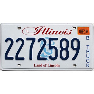 2019 Illinois Truck License Plate #2272589