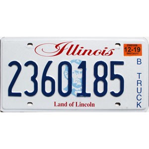 2019 Illinois Truck License Plate #2360185