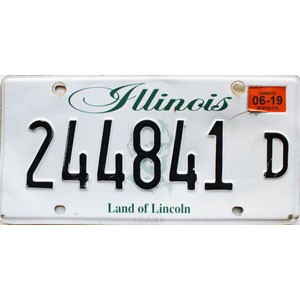 2019 Illinois Truck License Plate #244841D