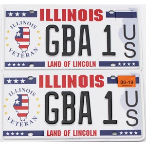 2019 Illinois Veteran License Plates Pair #GBA1