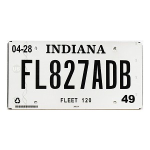 2019 Indiana Fleet License Plate #827ADB