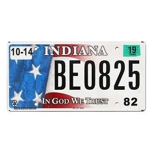 2019 Indiana License Plate #BEO825