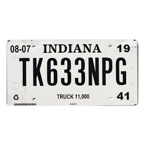 2019 Indiana Truck License Plate #633NPG