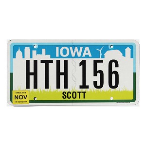 2019 Iowa License Plate #HTH156