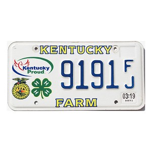 2019 Kentucky 4H License Plate #9191FJ