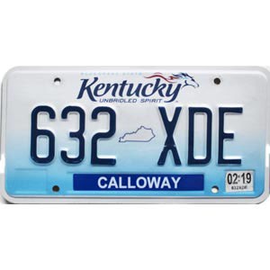 2019 Kentucky License Plate #632XDE