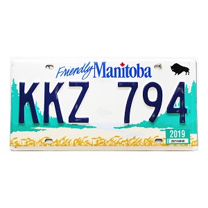 2019 Manitoba License Plate #KKZ794