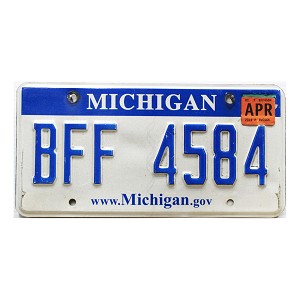 2019 Michigan License Plate #BFF4584