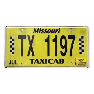 2019 Missouri Taxicab License Plate #1197