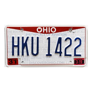 2019 Ohio License Plate #HKU1422