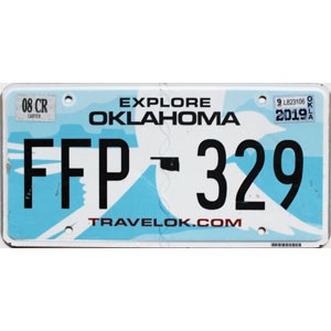 2019 Oklahoma License Plate #FFP329