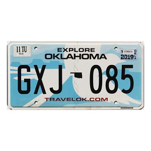 2019 Oklahoma License Plate #GXJ085