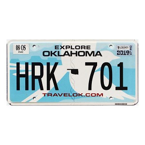 2019 Oklahoma License Plate #HRK701