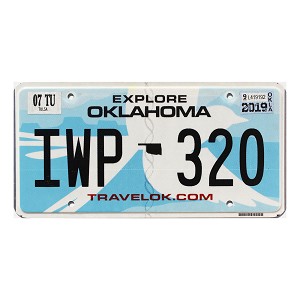 2019 Oklahoma License Plate #IWP320