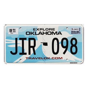 2019 Oklahoma License Plate #JIR098