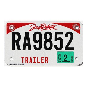 2019 South Dakota Trailer License Plate #RA9852