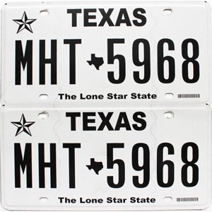 2019 Texas License Plates Pair #MHT5968