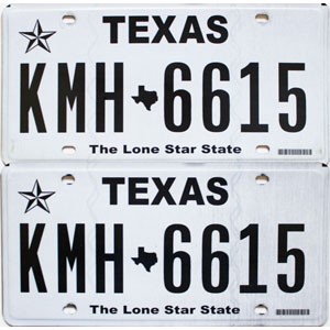 2019 Texas License Plates Pair #KMH6615