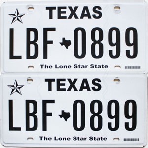 2019 Texas License Plates Pair #LBF0899