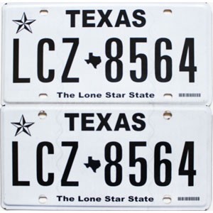 2019 Texas License Plates Pair #LCZ8564