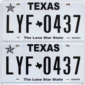 2019 Texas License Plates Pair #LYF0437