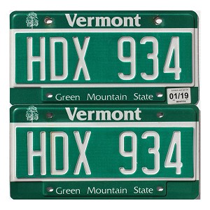 2019 Vermont License Plates Pair #HDX934