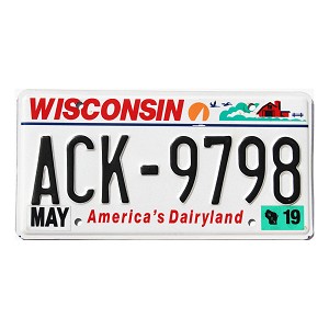 2019 Wisconsin License Plate #ACK9798