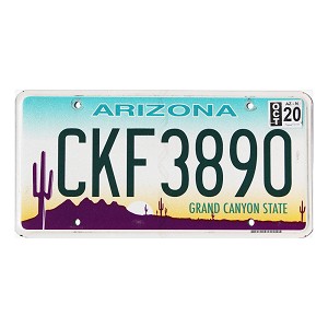2020 Arizona License Plate #CKF3890