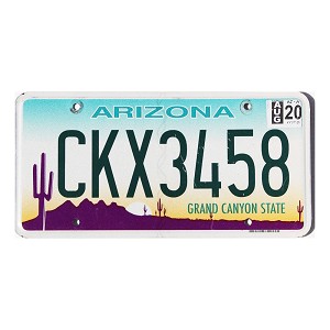 2020 Arizona License Plate #CKX3458