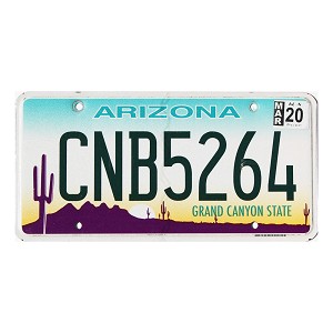 2020 Arizona License Plate #CNB5264