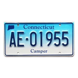 2020 Connecticut Camper License Plate #AE01955