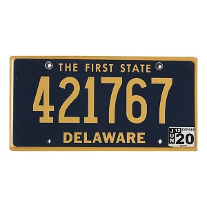 2020 Delaware License Plate #421767