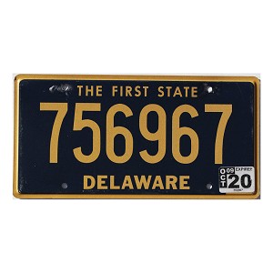 2020 Delaware License Plate #756967