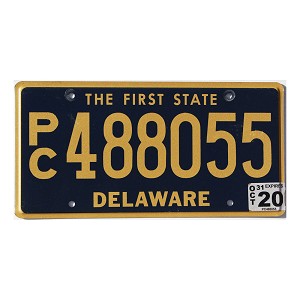 2020 Delaware PC License Plate #488055