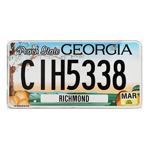 2020 Georgia License Plate #CIH5338