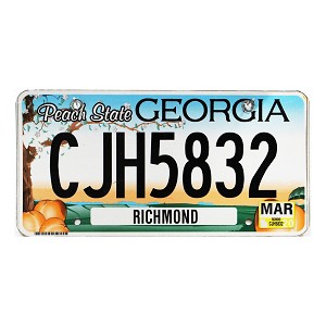2020 Georgia License Plate #CJH5832