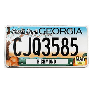 2020 Georgia License Plate #CJQ3585