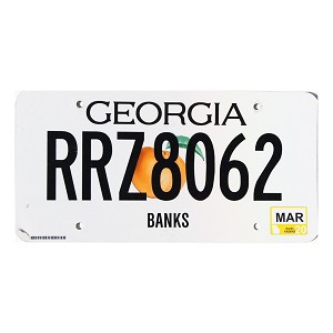 2020 Georgia License Plate #RRZ8062