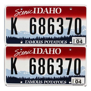 2020 Idaho License Plates Pair #K686370