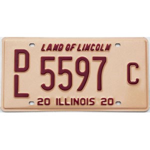 2020 Illinois Dealer License Plate #5597C