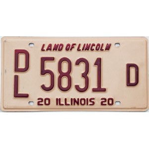 2020 Illinois Dealer License Plate #5831D