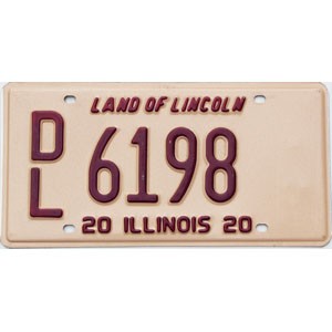 2020 Illinois Dealer License Plate #6198
